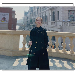 Hepburn Long Red Overcoat Jacket Alodia Store