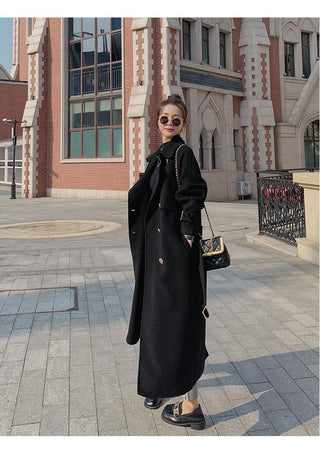 Hepburn Long Red Overcoat Jacket Alodia Store