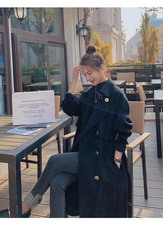Hepburn Long Red Overcoat Jacket Alodia Store