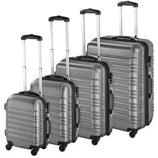 Tectake set of 4 gray ABS suitcases-ultralight travel suitcases,