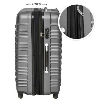 Tectake set of 4 gray ABS suitcases-ultralight travel suitcases,