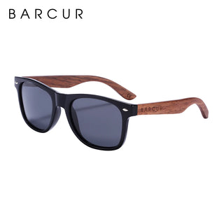 BARCUR High Quality Black women&Male UV400 Wooden Sunglass Shades