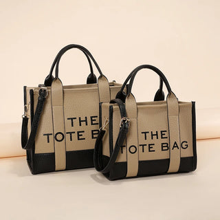 Women's Tote Bag 2024 New Leather Letters Shoulder