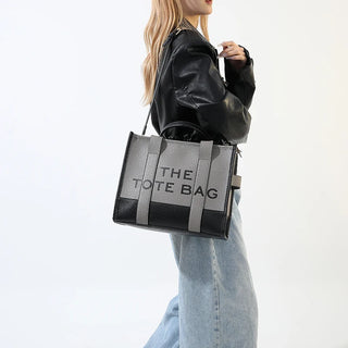 Women's Tote Bag 2024 New Leather Letters Shoulder