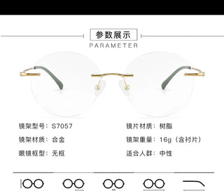 Titanium Alloy Rimless Glasses Frame Men Ultralight Round Eyeglasses Myopia Prescription Frames For Women Optical Eye Glass