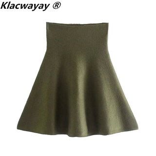 Knitted Skirt Suits For Women Two Piece Set Women-Waisted Mini Skirt Alodia Store