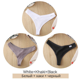 3Pcs/Set Women Cotton Thongs Panties Sexy Low Waist G-String Briefs Ladies lringerie.