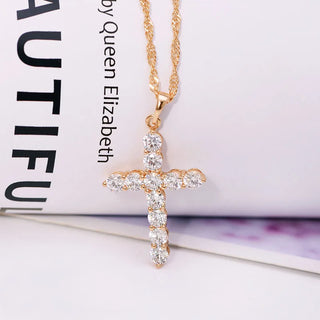 MxGxFam Full Zircon Cross Pendant Jewelry