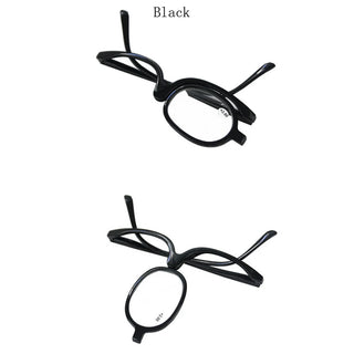 IENJOY Women Magnifying Glasses Makeup Reading Glass Folding Eye Make Up Reading Glass PC Frame Rotatable Flip Make Up Eye Glass