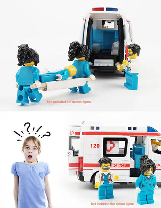 Hospital Rescue Ambulance Emergency Police Alloy Metal Diecast Cars Model Sound Light Educational Kids Toys For Childr