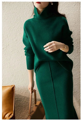 Autumn Knitted suit Korean with skirt two piece skirt set winter2 piece outfit Sweater 2023