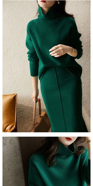 Autumn Knitted suit Korean with skirt two piece skirt set winter2 piece outfit Sweater 2023