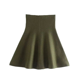Knitted Skirt Suits For Women Two Piece Set Women-Waisted Mini Skirt Alodia Store