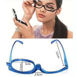 IENJOY Women Magnifying Glasses Makeup Reading Glass Folding Eye Make Up Reading Glass PC Frame Rotatable Flip Make Up Eye Glass