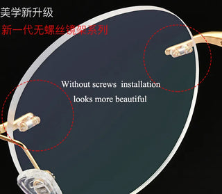 Titanium Alloy Rimless Glasses Frame Men Ultralight Round Eyeglasses Myopia Prescription Frames For Women Optical Eye Glass