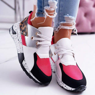 Women Sneakers Lace-Up Sports Shoes for Leopard