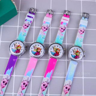 Disney Princess Elsa Kids Watches Girls Silicone Strap