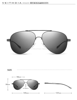 VEITHDIA Men's Sunglasses Aluminum Photochromic Women Polarized Sun Glasses 6699