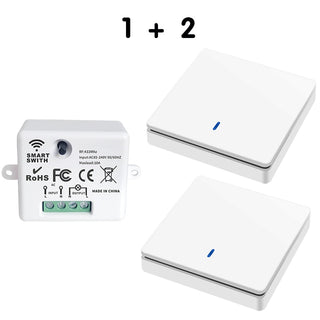 Interruptor intel·ligent sense fil 433Mhz RF 86 Interruptor de panell de paret amb comandament a distància Mini receptor de relé 220V Ventilador de llum LED per a la llar