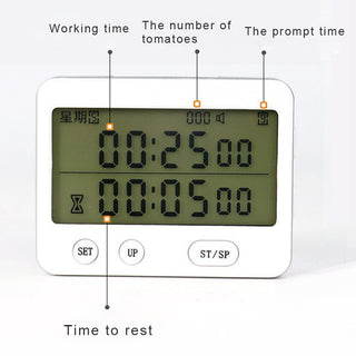 Digital Kitchen Cooking Timer Clock 3 Channels Simultaneous Timing Countdown Up Pocket Timer