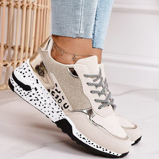 Women Sneakers Lace-Up Sports Shoes for Leopard