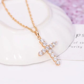 MxGxFam Full Zircon Cross Pendant Jewelry