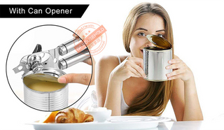 Can Opener Kitchen Accessories Gadget Sets Bottle Openers Stainless Steel Ergonomic Manual Kitchen Tools Free 2 Blades