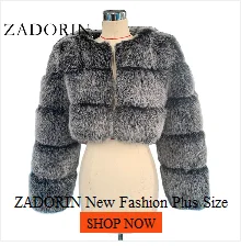 ZADORIN 3XL Autumn Winter Thick Warm Faux