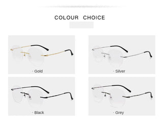 Titanium Alloy Rimless Glasses Frame Men Ultralight Round Eyeglasses Myopia Prescription Frames For Women Optical Eye Glass