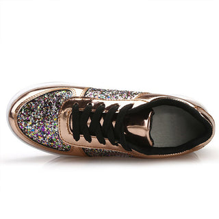 Women's Ladies Wedges Sneakers Sequins Shake Shoes