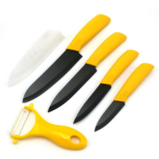 FINDKING Top quality  Zirconia black blade 3" 4" 5" 6" inch + Peeler + covers ceramic knife set kitchen Paring Fruit  knife