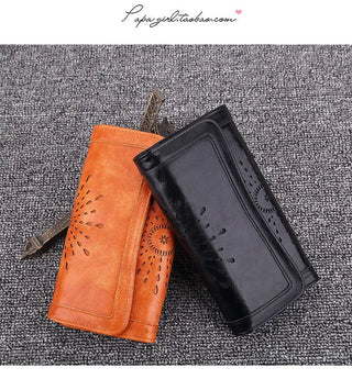 Leather handbag Practical Women Purses Vintage Long Wallets