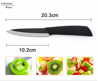 FINDKING Top quality  Zirconia black blade 3" 4" 5" 6" inch + Peeler + covers ceramic knife set kitchen Paring Fruit  knife