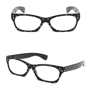 Women Reading Glasses Fashion Dot Design Cat Eye High Quanlity Resin Vintage Eyeglasses Presbyopic Glass Diopter 1 1.5 2 2.5 3