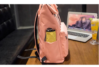 Women External USB Charge Backpack Nylon Rucksack