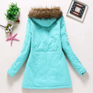 new winter military coats women cotton wadded hooded jacket medium-long casual parka thickness  XXXL