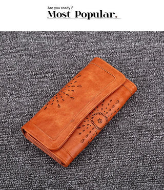 Leather handbag Practical Women Purses Vintage Long Wallets