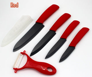 FINDKING Top quality  Zirconia black blade 3" 4" 5" 6" inch + Peeler + covers ceramic knife set kitchen Paring Fruit  knife