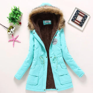 new winter military coats women cotton wadded hooded jacket medium-long casual parka thickness  XXXL