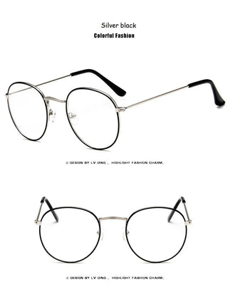 Woman Glasses Optical Frames Metal Round Glasses Frame Clear lens Eyeware Black Silver Gold Eye Glass