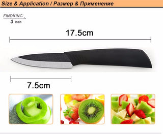 FINDKING Top quality  Zirconia black blade 3" 4" 5" 6" inch + Peeler + covers ceramic knife set kitchen Paring Fruit  knife