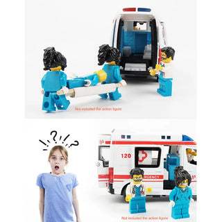 Hospital Rescue Ambulance Emergency Police Alloy Metal Diecast Cars Model Sound Light Educational Kids Toys For Childr