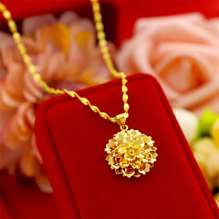 Flower Pendant Necklace Wedding Bridal Jewelry Accessories