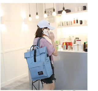 Women External USB Charge Backpack Nylon Rucksack