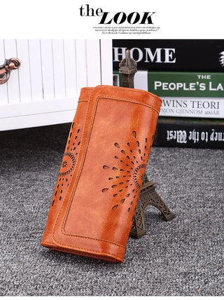 Leather handbag Practical Women Purses Vintage Long Wallets