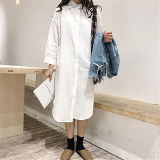 Cotton Women Blouse Shirt Dress