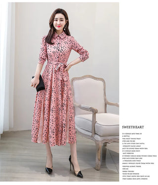 New chiffon stitching lace Dress lady elegant temperament long dress