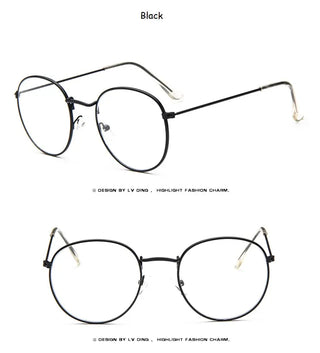 Woman Glasses Optical Frames Metal Round Glasses Frame Clear lens Eyeware Black Silver Gold Eye Glass