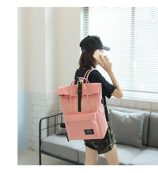 Women External USB Charge Backpack Nylon Rucksack