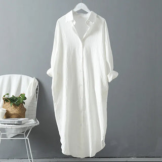 Cotton Women Blouse Shirt Dress